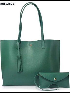 Pebbled Faux Leather Tote Shoulder Handbag Medium Magnet Snap Minimalist